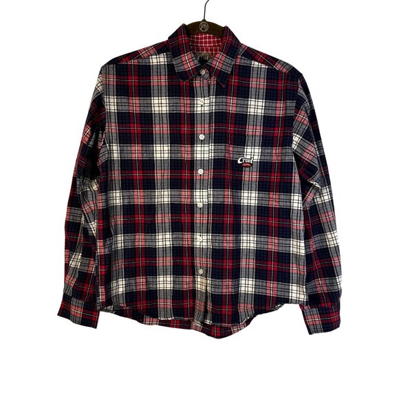 Cruel Girl Womens Plaid Button-Up Shirt Size S Red Blue White Casual Western - Picture 1 of 9